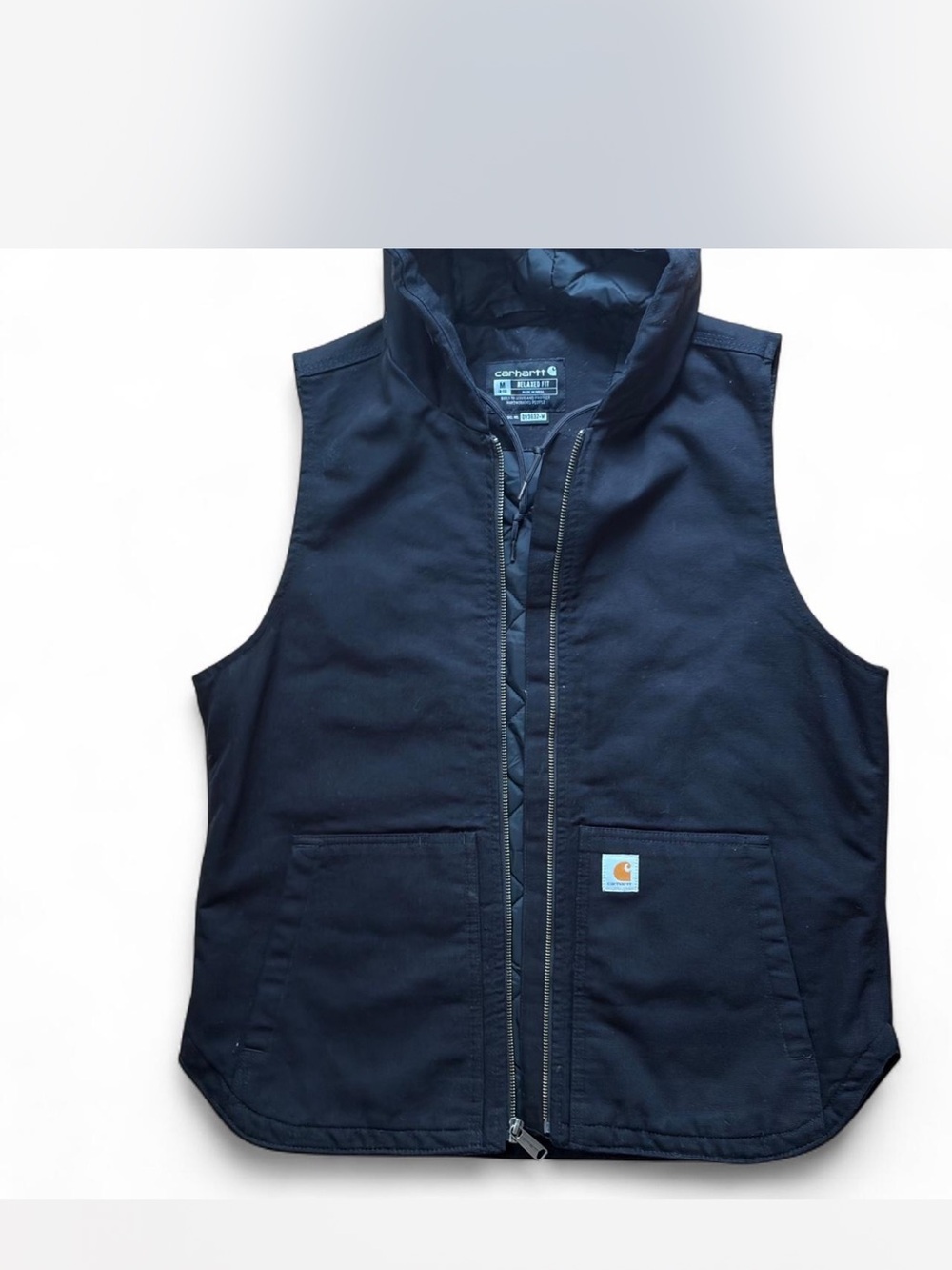 Carhartt Womens Black Duck Insulated Hooded Vest Medium Workwear Style 104026